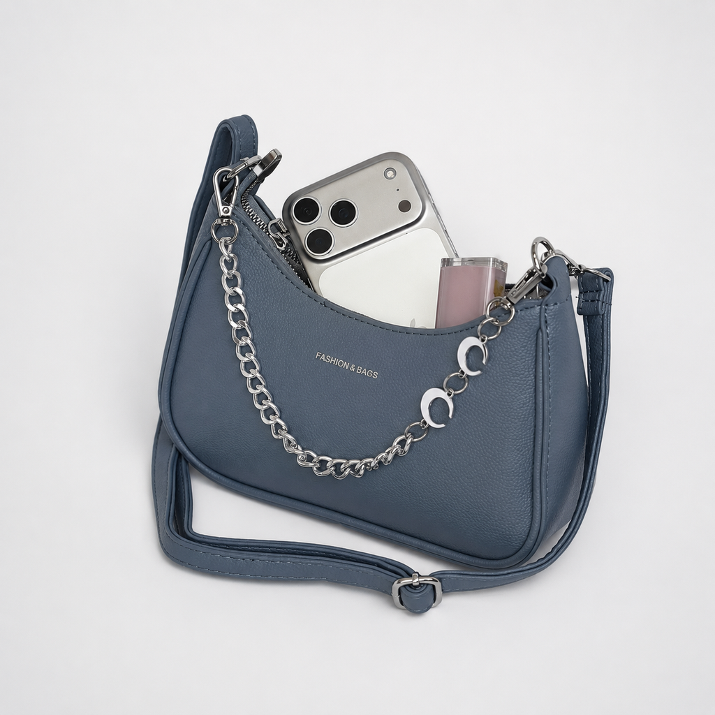 Bolso AURA azul con celular y esenciales capacidad interior - CALÉA