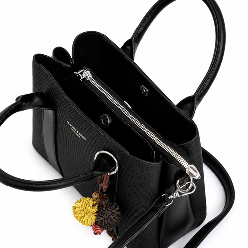 Bolso CALA negro interior con tres compartimientos organizadores - CALÉA