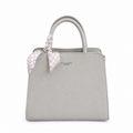 Bolso de oficina MIRANDA gris perla con pañoleta decorativa - CALÉA