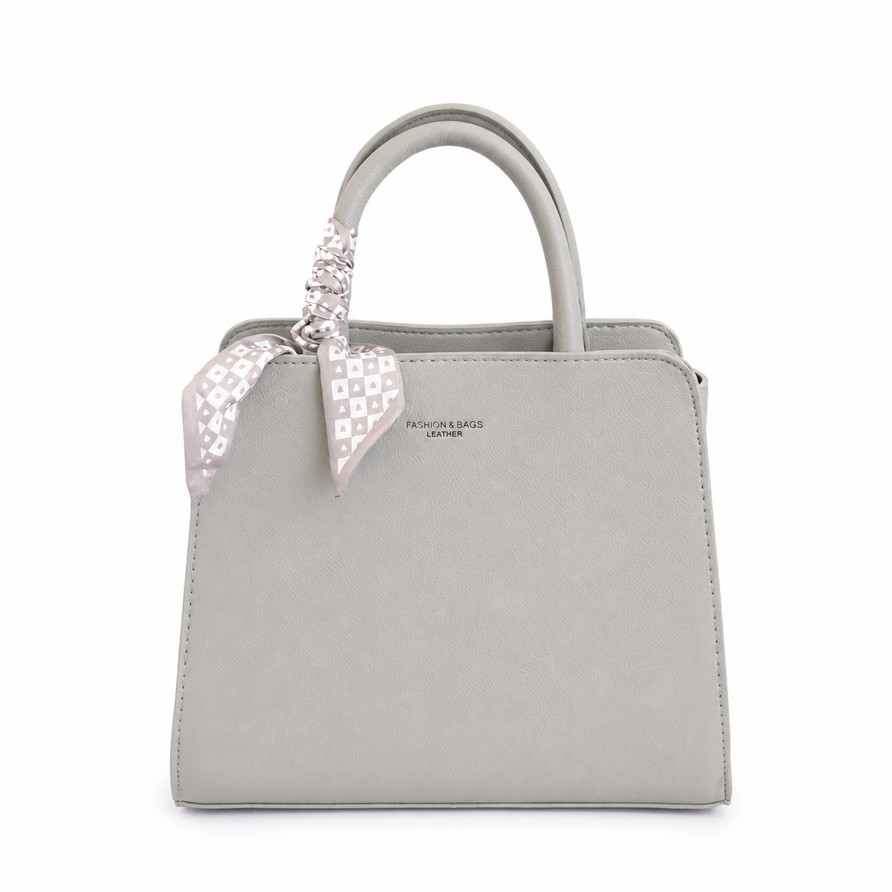Bolso de oficina MIRANDA gris perla con pañoleta decorativa - CALÉA