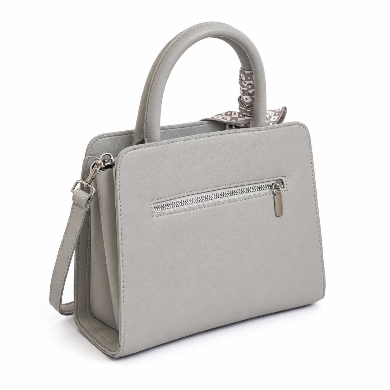 Bolso de oficina MIRANDA gris perla con bolsillo trasero de cremallera - CALÉA