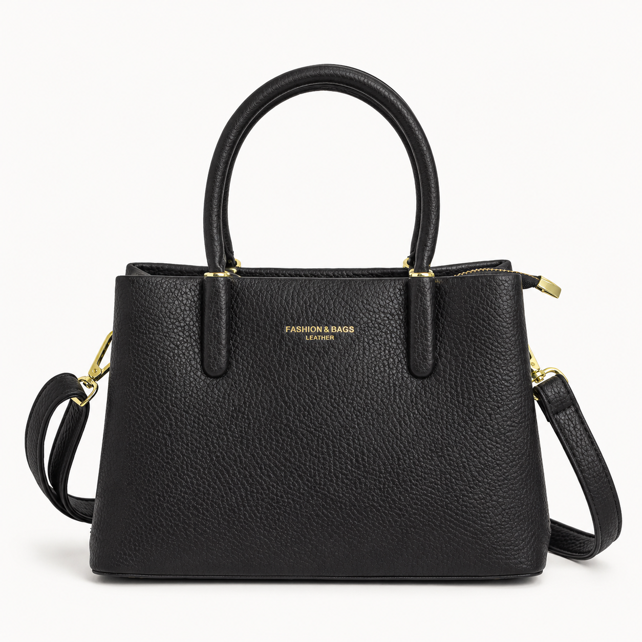 Bolso tote ROMA negro estructurado con doble asa - CALÉA