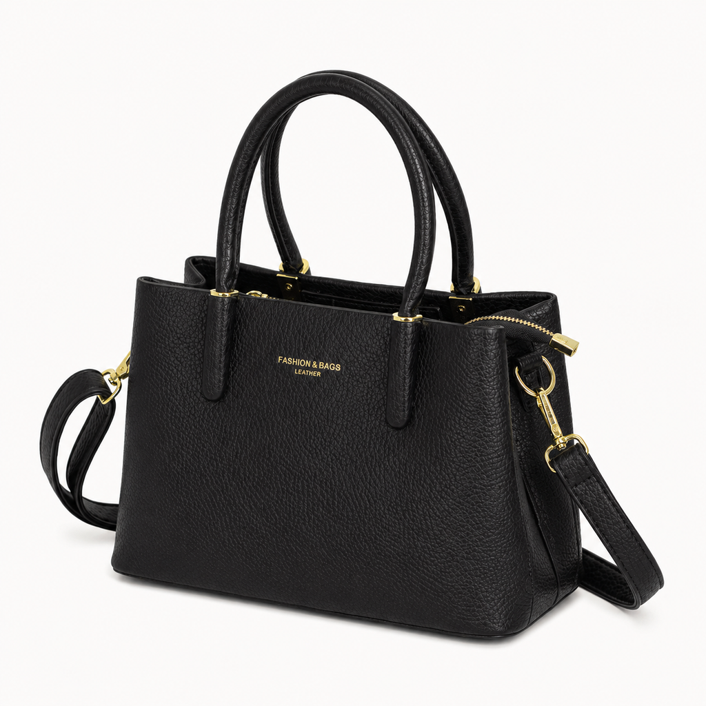 Bolso ROMA negro vista angular con correa removible para manos libres - CALÉA