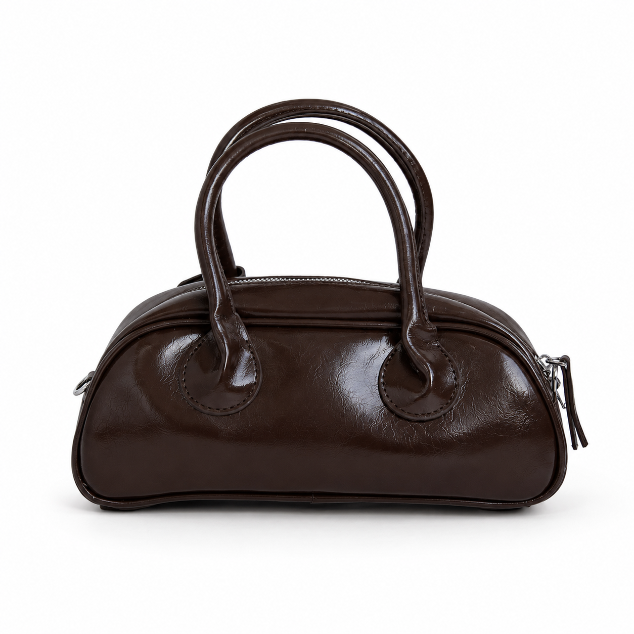 Mini bolso baguette TATIANA café con doble asa - CALÉA