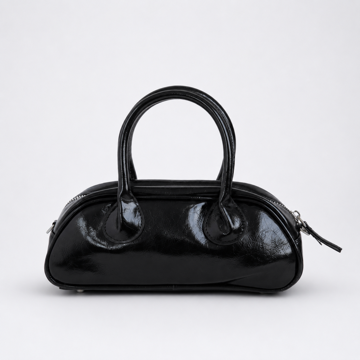 Mini bolso baguette TATIANA negro con doble asa - CALÉA