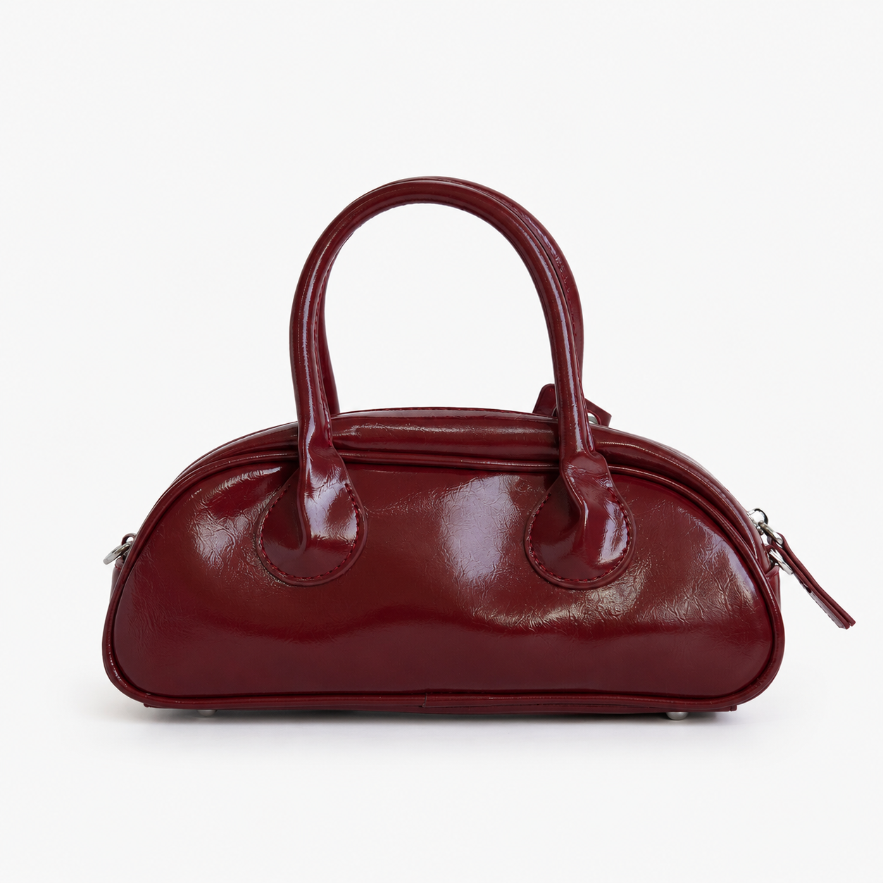 Mini bolso baguette TATIANA rojo vino con doble asa - CALÉA