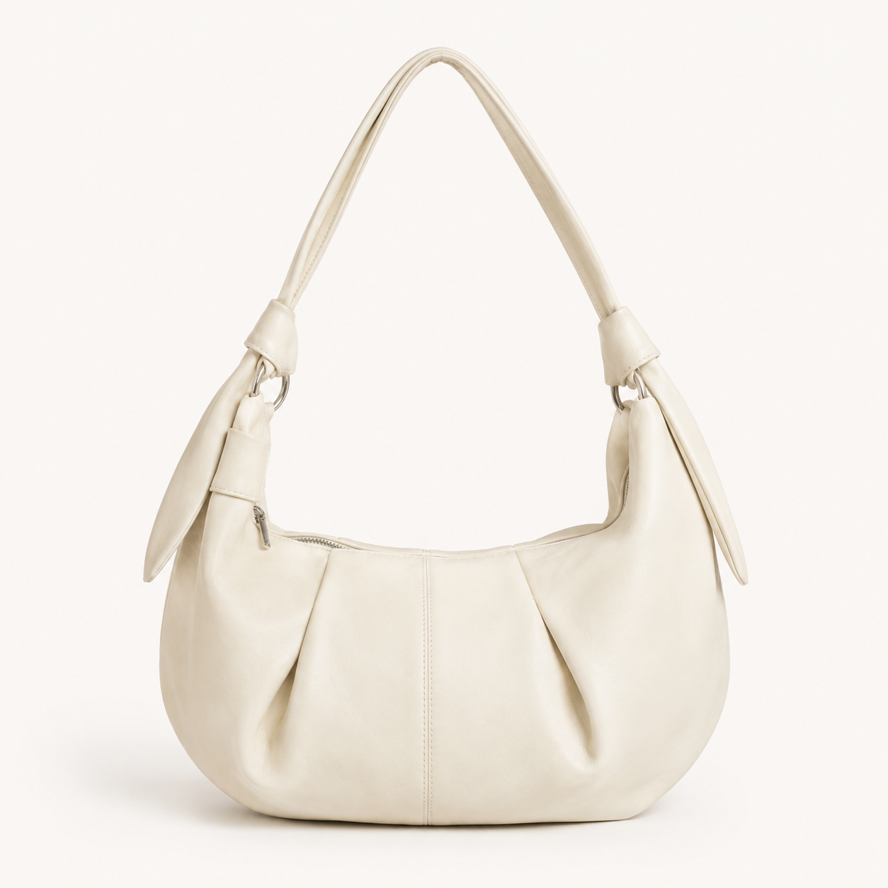 Bolso hobo VICTORIA blanco crema con asa anudada - CALÉA