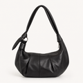 Bolso hobo VICTORIA negro con asa anudada en cuero vegano - CALÉA